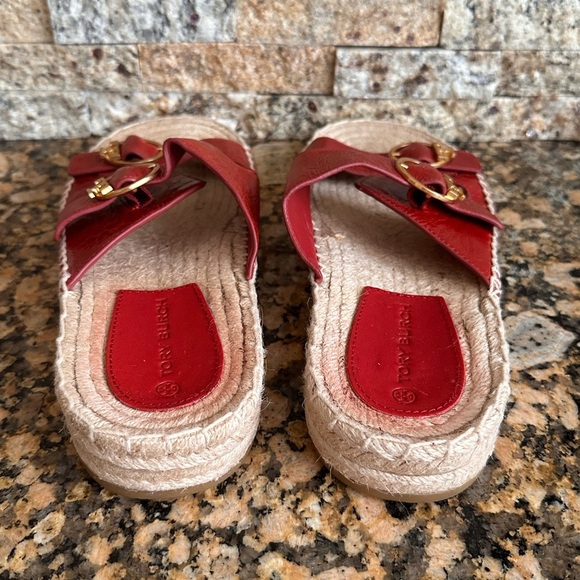 Tory Burch- Selby two Band Espadrille Slides - Picture 6 of 9